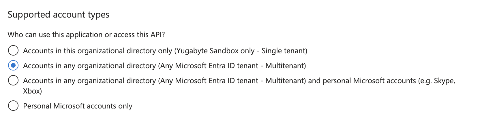 Azure account types